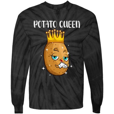 Cute Potato Design Vegetable Potato Lovers Tie-Dye Long Sleeve Shirt