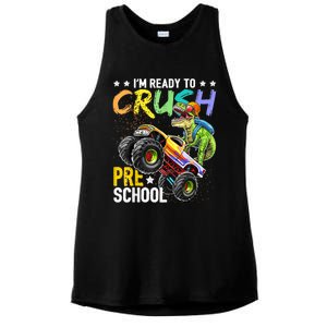 Crush Preschool Dinosaur Monster Truck Back To School Boy Ladies PosiCharge Tri-Blend Wicking Tank