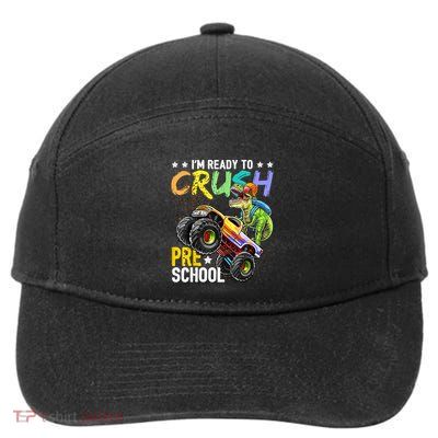 Crush Preschool Dinosaur Monster Truck Back To School Boy 7-Panel Snapback Hat