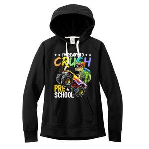 Crush Preschool Dinosaur Monster Truck Back To School Boy Women's Fleece Hoodie