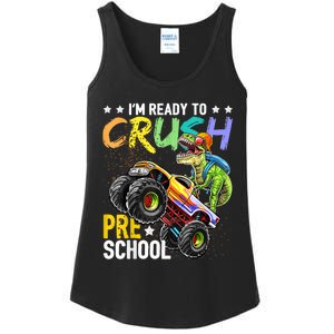 Crush Preschool Dinosaur Monster Truck Back To School Boy Ladies Essential Tank