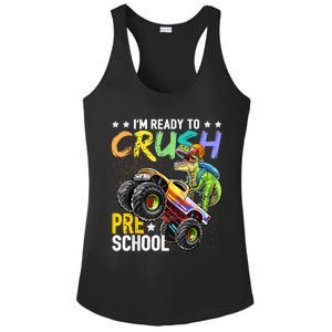 Crush Preschool Dinosaur Monster Truck Back To School Boy Ladies PosiCharge Competitor Racerback Tank