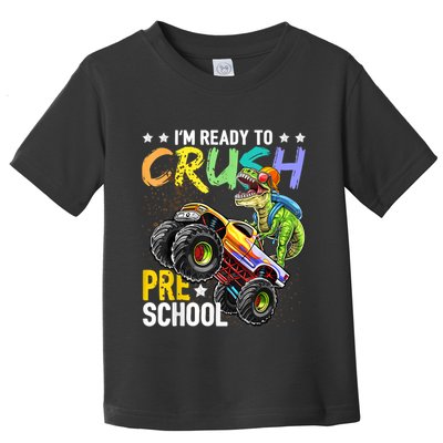 Crush Preschool Dinosaur Monster Truck Back To School Boy Toddler T-Shirt