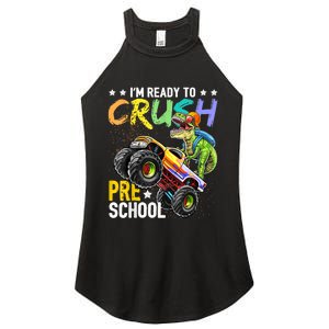 Crush Preschool Dinosaur Monster Truck Back To School Boy Women's Perfect Tri Rocker Tank