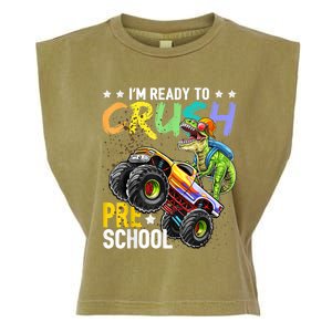 Crush Preschool Dinosaur Monster Truck Back To School Boy Garment-Dyed Women's Muscle Tee