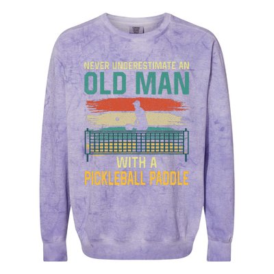 Cool Pickleball Design For Grandpa Pickleball Player Colorblast Crewneck Sweatshirt