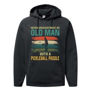 Cool Pickleball Design For Grandpa Pickleball Player Performance Fleece Hoodie