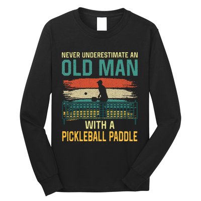 Cool Pickleball Design For Grandpa Pickleball Player Long Sleeve Shirt