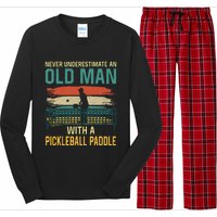 Cool Pickleball Design For Grandpa Pickleball Player Long Sleeve Pajama Set