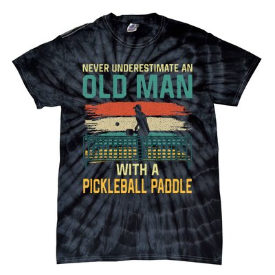 Cool Pickleball Design For Grandpa Pickleball Player Tie-Dye T-Shirt