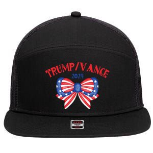 Coquette President Donald Trump & Jd Vance 2024 Usa 7 Panel Mesh Trucker Snapback Hat