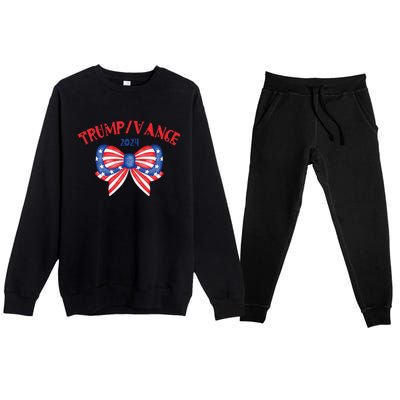 Coquette President Donald Trump & Jd Vance 2024 Usa Premium Crewneck Sweatsuit Set