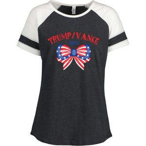 Coquette President Donald Trump & Jd Vance 2024 Usa Enza Ladies Jersey Colorblock Tee