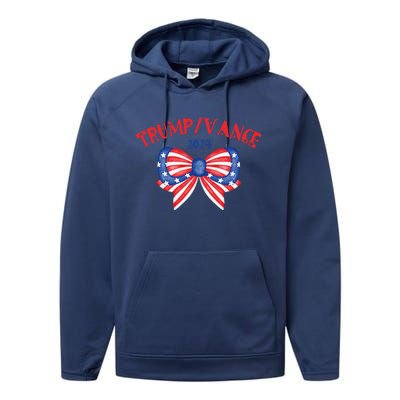 Coquette President Donald Trump & Jd Vance 2024 Usa Performance Fleece Hoodie