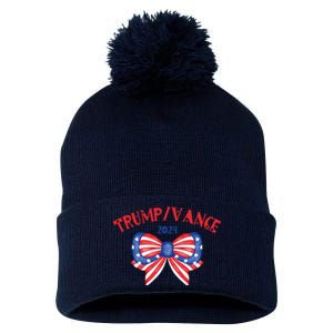 Coquette President Donald Trump & Jd Vance 2024 Usa Pom Pom 12in Knit Beanie