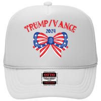 Coquette President Donald Trump & Jd Vance 2024 Usa High Crown Mesh Back Trucker Hat