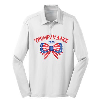 Coquette President Donald Trump & Jd Vance 2024 Usa Silk Touch Performance Long Sleeve Polo