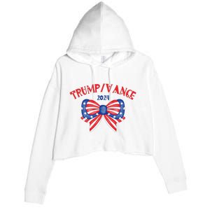 Coquette President Donald Trump & Jd Vance 2024 Usa Crop Fleece Hoodie