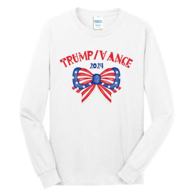 Coquette President Donald Trump & Jd Vance 2024 Usa Tall Long Sleeve T-Shirt