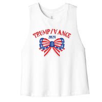 Coquette President Donald Trump & Jd Vance 2024 Usa Women's Racerback Cropped Tank