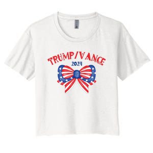 Coquette President Donald Trump & Jd Vance 2024 Usa Women's Crop Top Tee