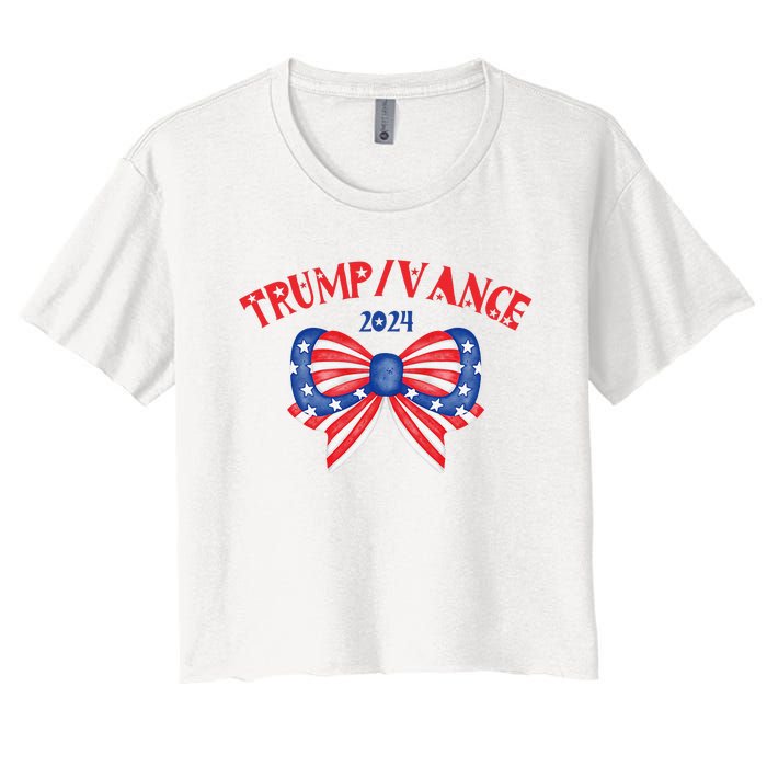 Coquette President Donald Trump & Jd Vance 2024 Usa Women's Crop Top Tee