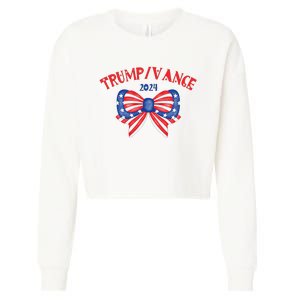 Coquette President Donald Trump & Jd Vance 2024 Usa Cropped Pullover Crew