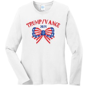 Coquette President Donald Trump & Jd Vance 2024 Usa Ladies Long Sleeve Shirt