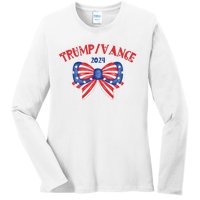 Coquette President Donald Trump & Jd Vance 2024 Usa Ladies Long Sleeve Shirt