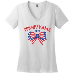 Coquette President Donald Trump & Jd Vance 2024 Usa Women's V-Neck T-Shirt