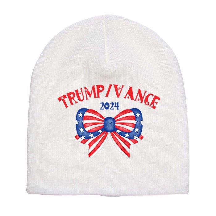 Coquette President Donald Trump & Jd Vance 2024 Usa Short Acrylic Beanie