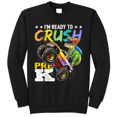 Crush PreK Dinosaur Monster Truck Back To School Boy Gifts Sweatshirt