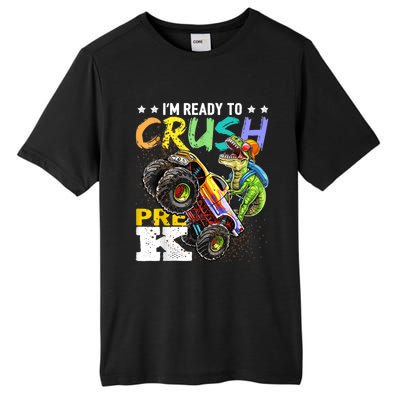 Crush PreK Dinosaur Monster Truck Back To School Boy Gifts Tall Fusion ChromaSoft Performance T-Shirt