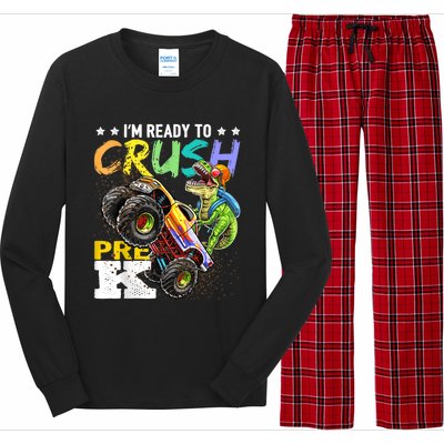 Crush PreK Dinosaur Monster Truck Back To School Boy Gifts Long Sleeve Pajama Set