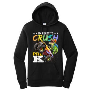 Crush PreK Dinosaur Monster Truck Back To School Boy Gifts Women's Pullover Hoodie