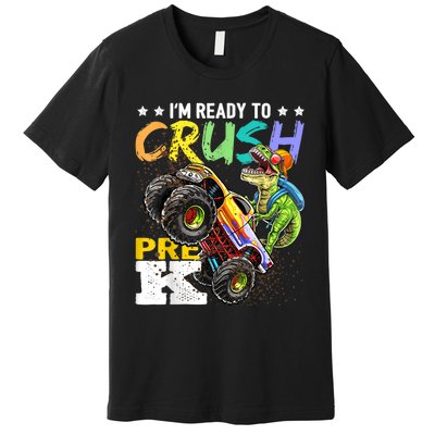 Crush PreK Dinosaur Monster Truck Back To School Boy Gifts Premium T-Shirt