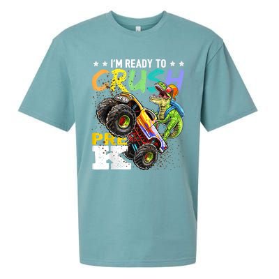 Crush PreK Dinosaur Monster Truck Back To School Boy Gifts Sueded Cloud Jersey T-Shirt