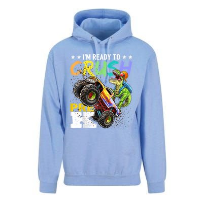 Crush PreK Dinosaur Monster Truck Back To School Boy Gifts Unisex Surf Hoodie