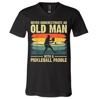 Cool Pickleball Design For Men Grandpa Pickleball Player V-Neck T-Shirt