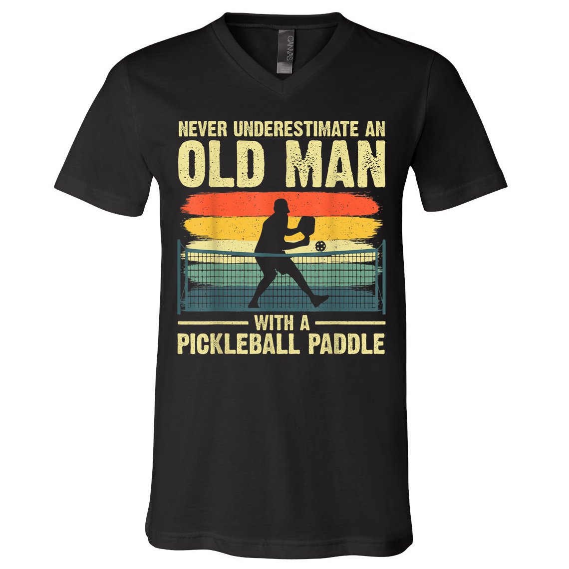 Cool Pickleball Design For Men Grandpa Pickleball Player V-Neck T-Shirt