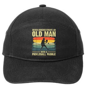 Cool Pickleball Design For Men Grandpa Pickleball Player 7-Panel Snapback Hat