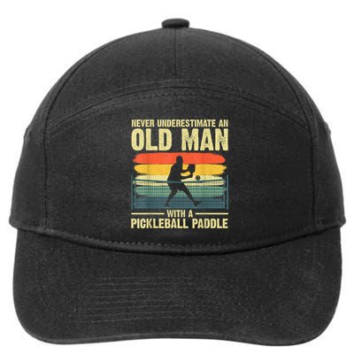 Cool Pickleball Design For Men Grandpa Pickleball Player 7-Panel Snapback Hat