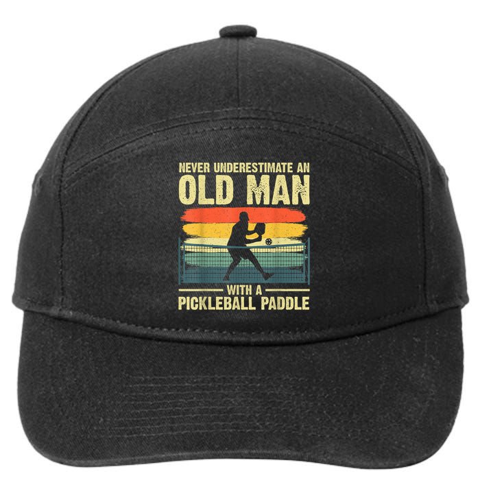 Cool Pickleball Design For Men Grandpa Pickleball Player 7-Panel Snapback Hat