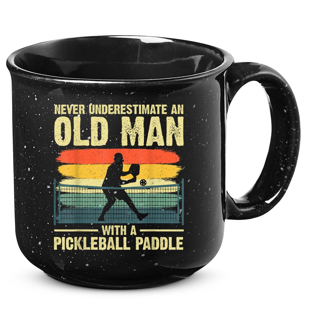 Cool Pickleball Design For Men Grandpa Pickleball Player 15oz Campfire Ceramic Mug
