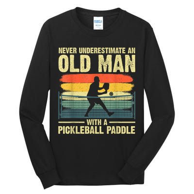 Cool Pickleball Design For Men Grandpa Pickleball Player Tall Long Sleeve T-Shirt