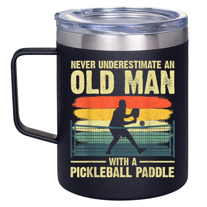 Cool Pickleball Design For Men Grandpa Pickleball Player 12oz Stainless Steel Coffee Mug