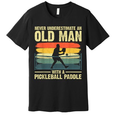 Cool Pickleball Design For Men Grandpa Pickleball Player Premium T-Shirt