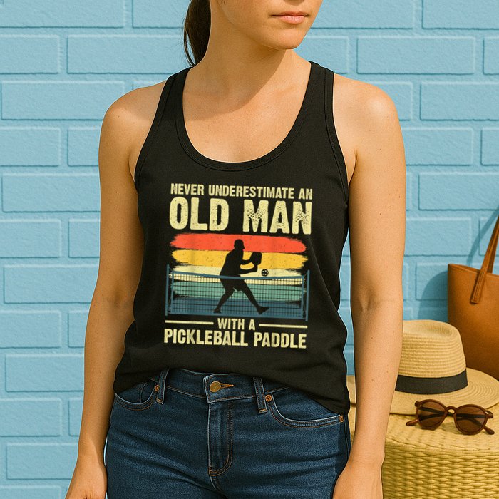 Cool Pickleball Design For Men Grandpa Pickleball Player Womens Tank Top