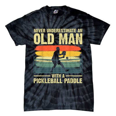 Cool Pickleball Design For Men Grandpa Pickleball Player Tie-Dye T-Shirt