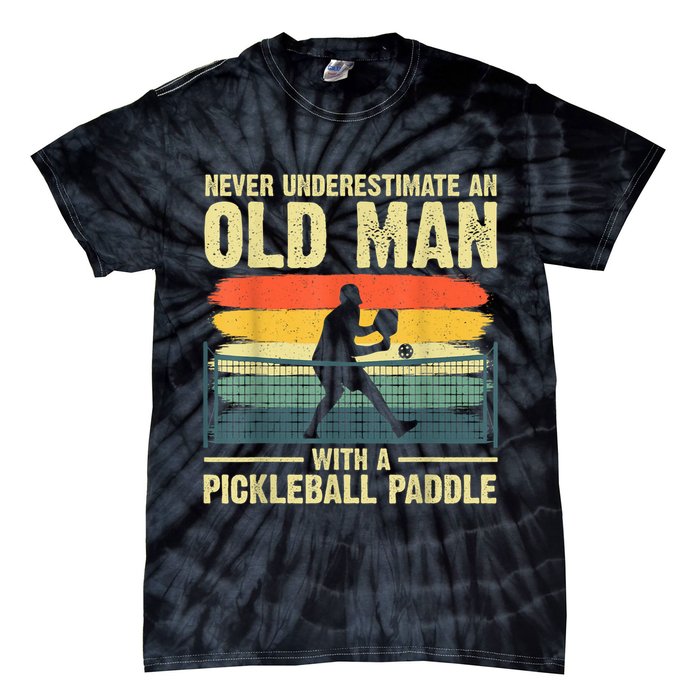 Cool Pickleball Design For Men Grandpa Pickleball Player Tie-Dye T-Shirt